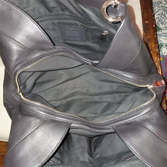 Coach Lexy signature gray jacquard and black leather - Picture 4 of 7